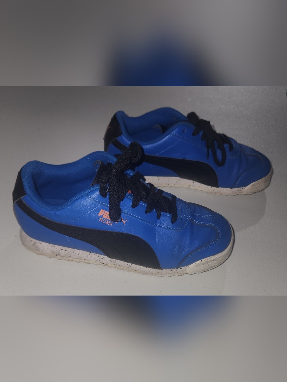 Puma Roma Kids Blue Sneakers with Black Laces Size 13 Toddler